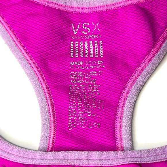 VSX Sexy Sport Victoria’s Secret‎ Pink | Lavender Trim Logo Racerback Cutout Bra - Picture 8 of 12